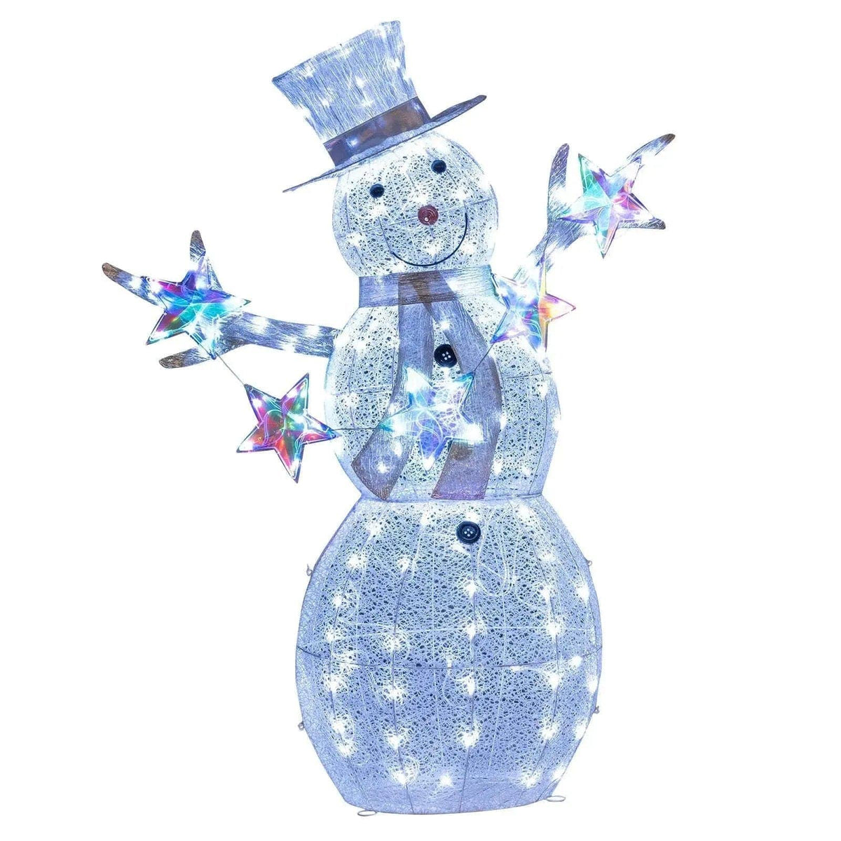 5 ft Pre-Lit Christmas Snowman with Stars Cartsfy Inc.