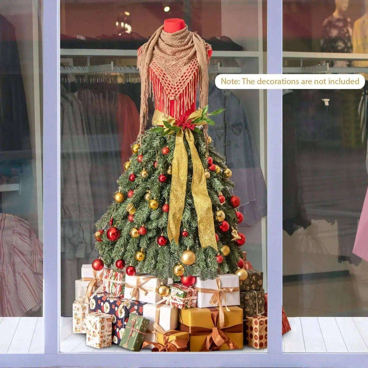 5 FT Pre-lit Mannequin Artificial Christmas Tree Dress Form Xmas Tree Cartsfy Inc.