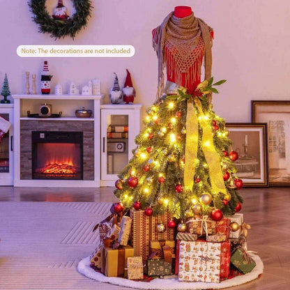 5 FT Pre-lit Mannequin Artificial Christmas Tree Dress Form Xmas Tree Cartsfy Inc.