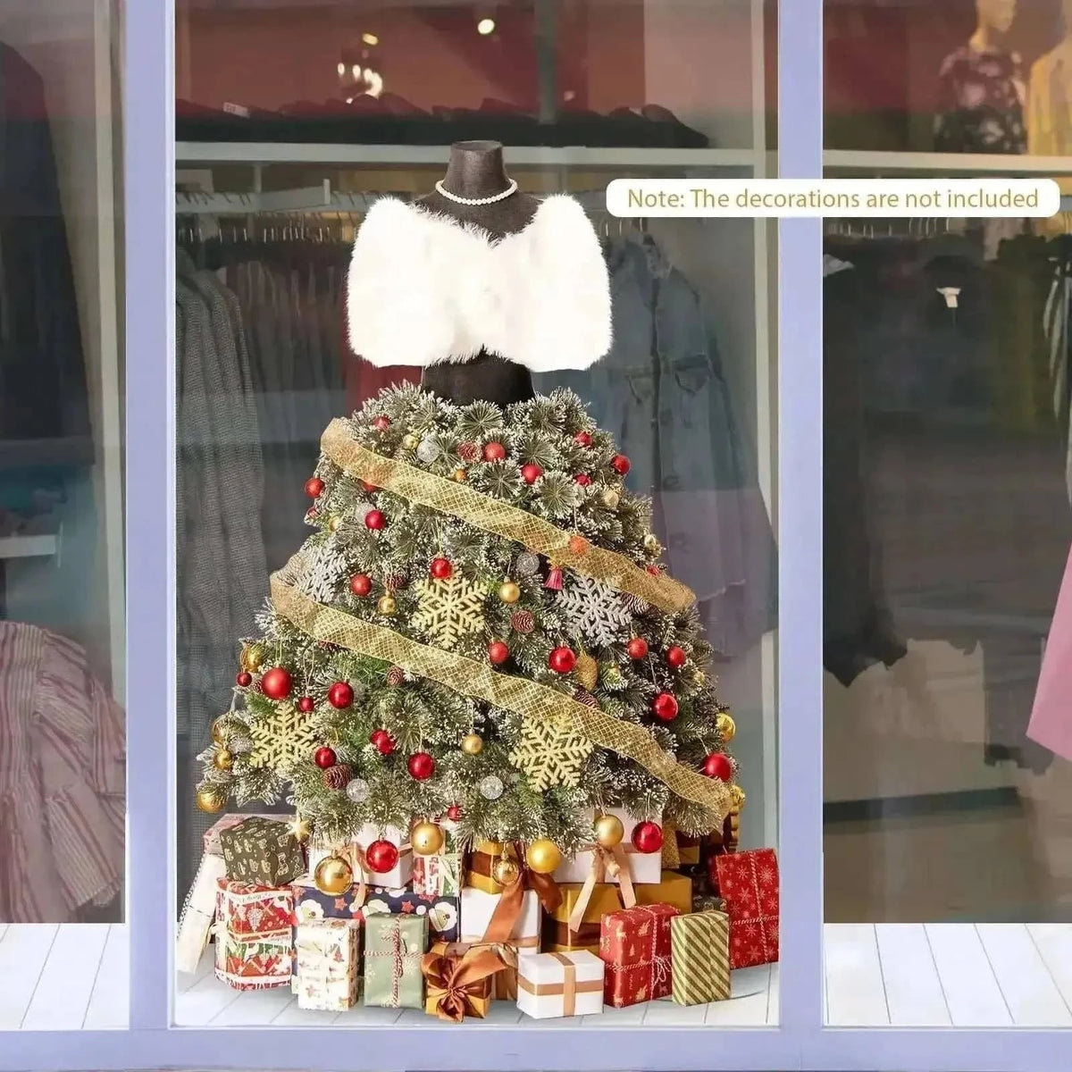 5 FT Pre-lit Mannequin Artificial Christmas Tree Hinged Dress Form Xmas Tree with 465 Branch Tips Cartsfy Inc.