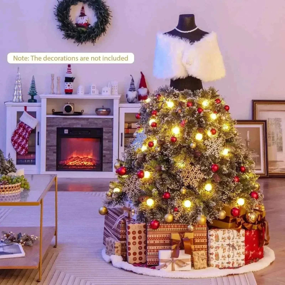 5 FT Pre-lit Mannequin Christmas Tree with 465 Branch Tips