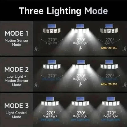 5 Heads Solar 300 LED Light Outdoor Motion Sensor Waterproof Wide-angle Illumination Wall Lamp DailySale Default Title Default Title-