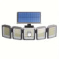 Solar motion sensor wall light with five LED heads and solar panel