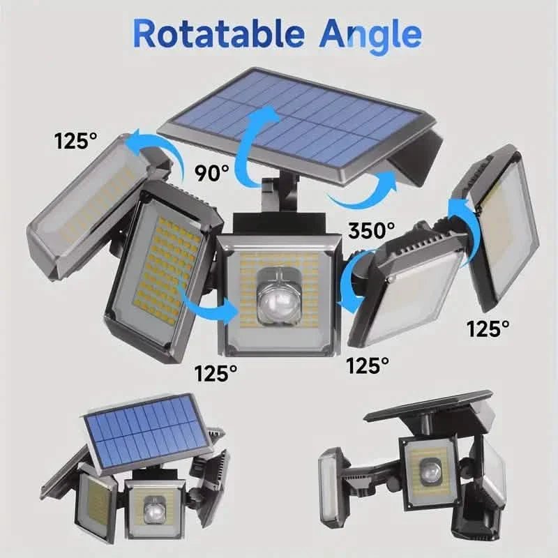 5 Heads Solar 300 LED Light Outdoor Motion Sensor Waterproof Wide - angle Illumination Wall Lamp - Cartsfy Inc.
