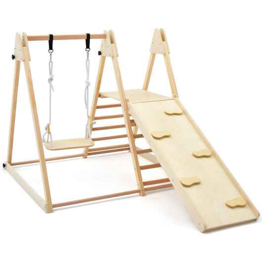 5-in-1 Indoor Jungle Gym Foldable Climber Playset with Fun Slide and Adjustable Swing Cartsfy Inc.