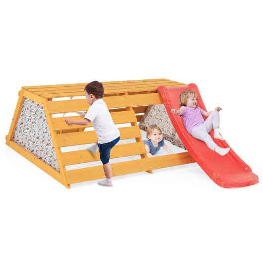5-in-1 Jungle Gym Wooden Indoor Playground with Slide Rock Climbing Wall Rope Wall Climber Cartsfy Inc.