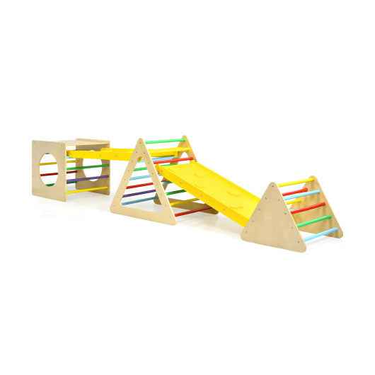 5 in 1 Kids Triangle Climber Play Gym Set with 2 Ramps Cartsfy Inc.