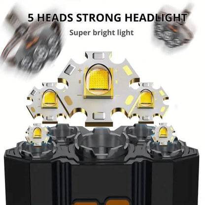 5 LED Headlamp High Lumens Super Bright Outdoor Headlight Cartsfy Inc.