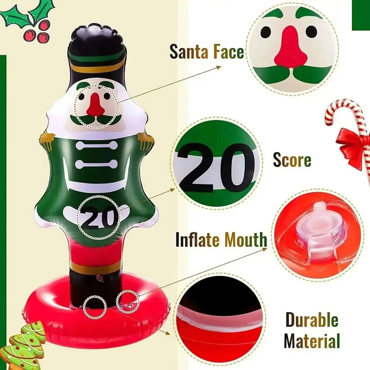 5-Pack: Christmas Nutcrackers Ring Toss Christmas Party Games Toys Cartsfy Inc.