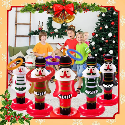 5-Pack: Christmas Nutcrackers Ring Toss Christmas Party Games Toys