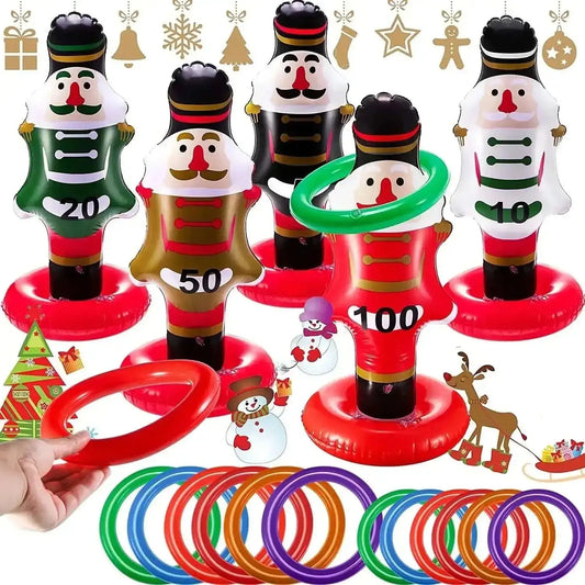 5-Pack: Christmas Nutcrackers Ring Toss Christmas Party Games Toys Cartsfy Inc.