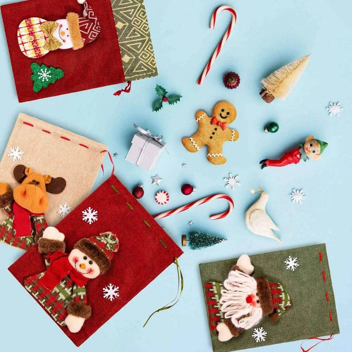 5-Pack: Drawstring Christmas Bags DailySale Default Title Default Title-