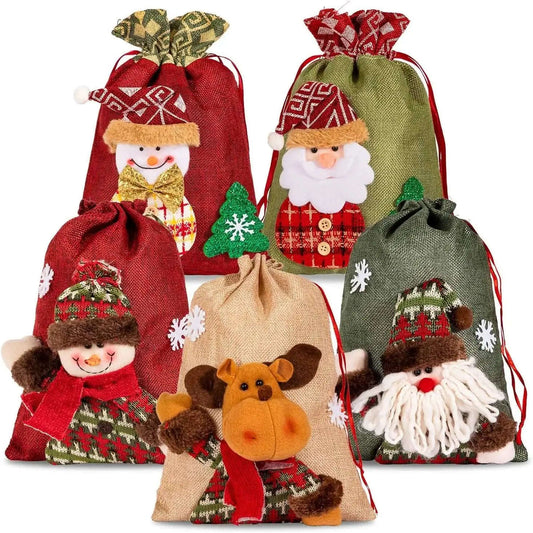 5-Pack: Drawstring Christmas Bags DailySale Default Title Default Title-