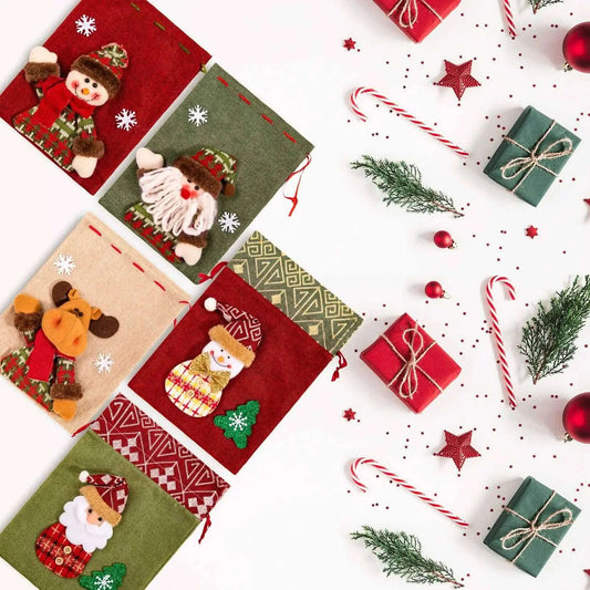 5-Pack: Drawstring Christmas Bags DailySale Default Title Default Title-