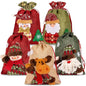 5-Pack: Drawstring Christmas Bags for Festive Gifting