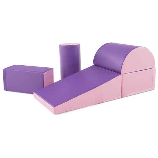 5-Piece Kids Climb and Crawl Activity Playset-Purple Cartsfy Inc.