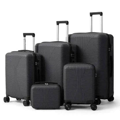5-Piece Lightweight Luggage Set with Lock – 12/16/20/24/28 Inch DailySale White Gray White-Gray-