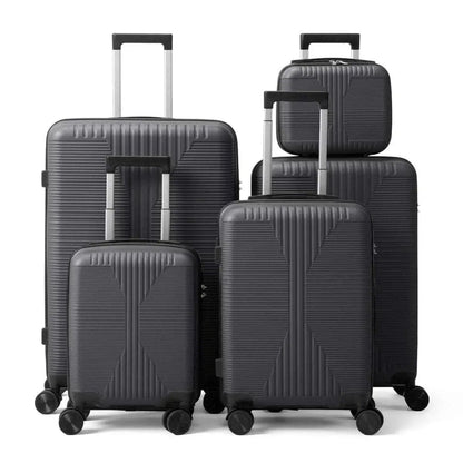 5-Piece Lightweight Luggage Set with Lock – 12/16/20/24/28 Inch DailySale White Gray White-Gray-