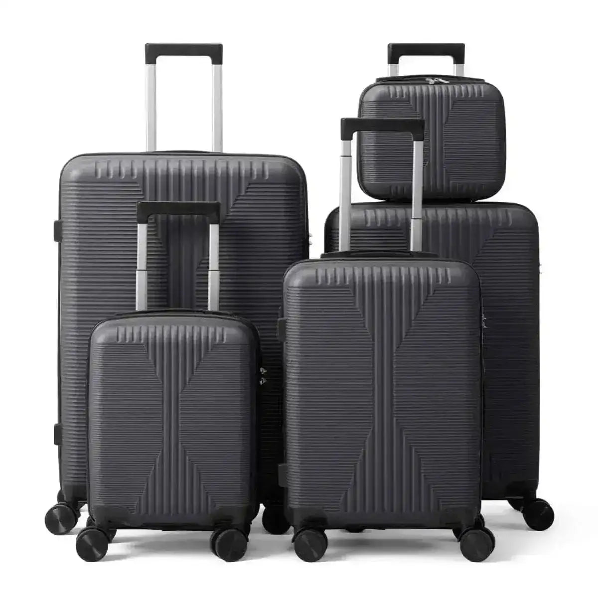 5-Piece Lightweight Luggage Set with Lock – 12/16/20/24/28 Inch DailySale White Gray White-Gray-