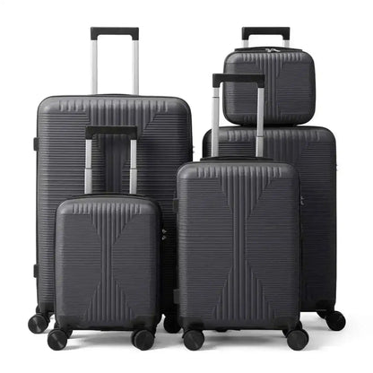 5-Piece Lightweight Luggage Set with Lock – 12/16/20/24/28 Inch DailySale White Gray White-Gray-