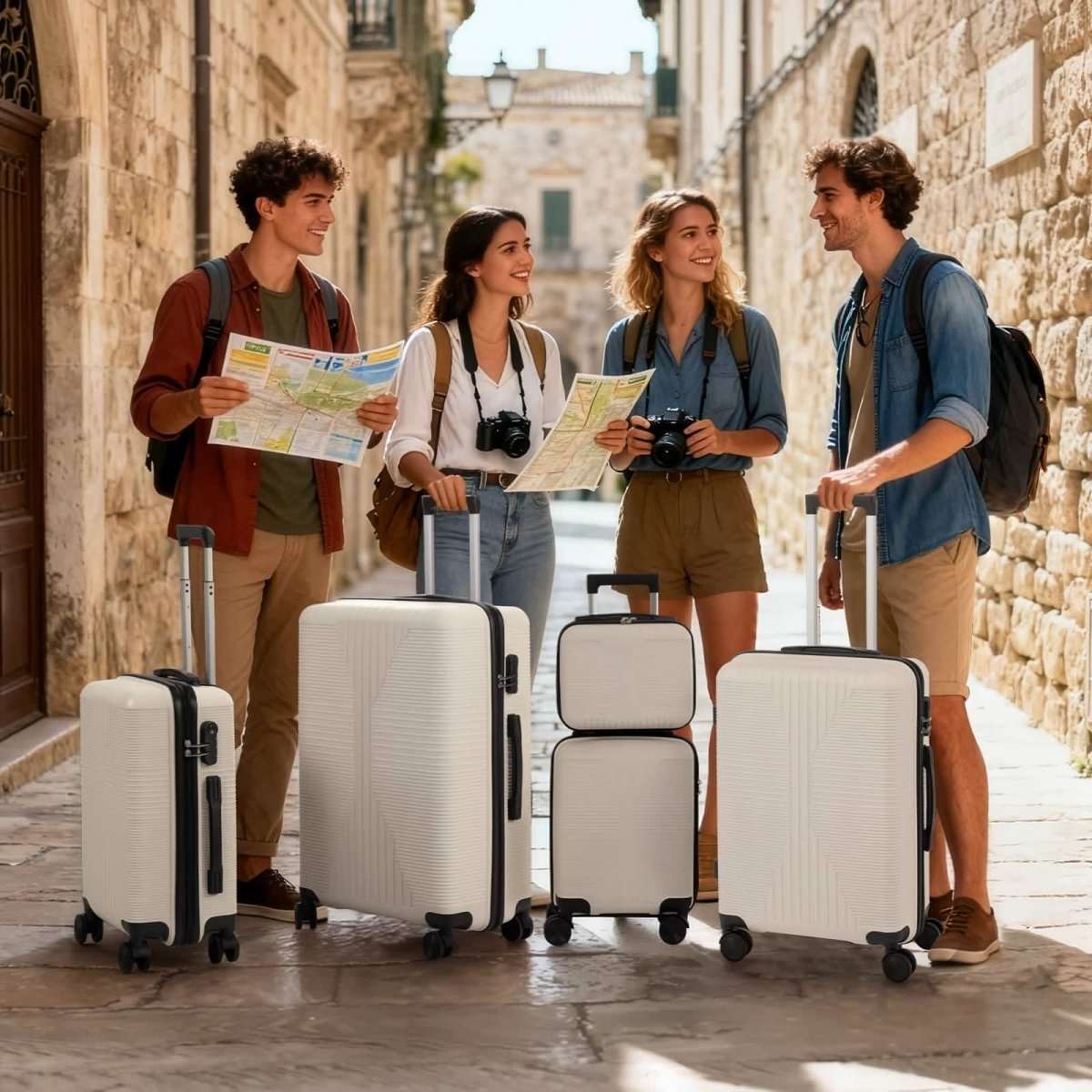 5-Piece Lightweight Luggage Set with Lock – 12/16/20/24/28 Inch Cartsfy Inc.