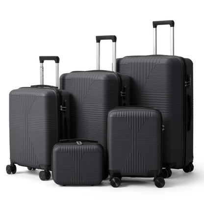 5 - Piece Lightweight Luggage Set with Lock – 12/16/20/24/28 Inch - Cartsfy Inc.