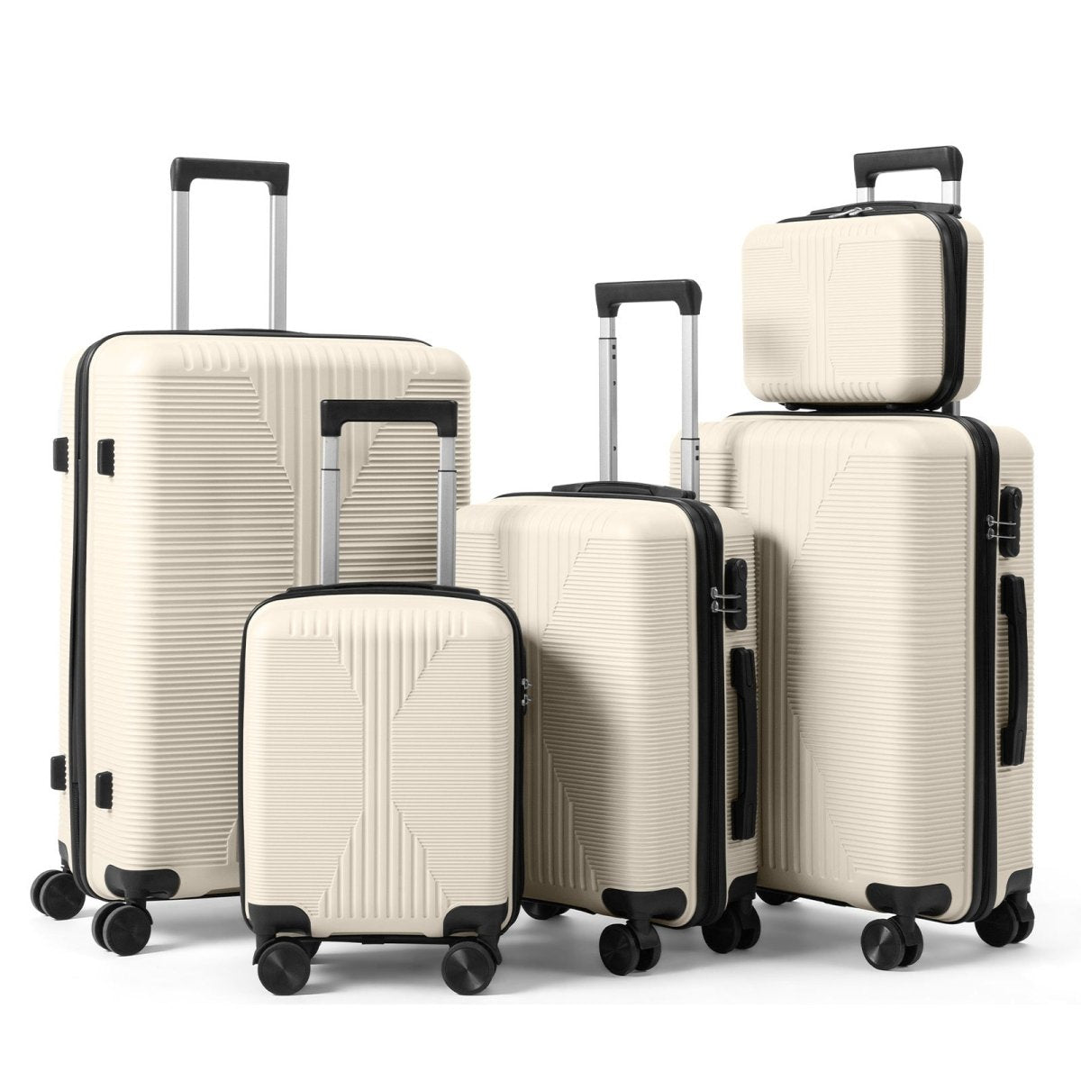 5 - Piece Lightweight Luggage Set with Lock – 12/16/20/24/28 Inch - Cartsfy Inc.