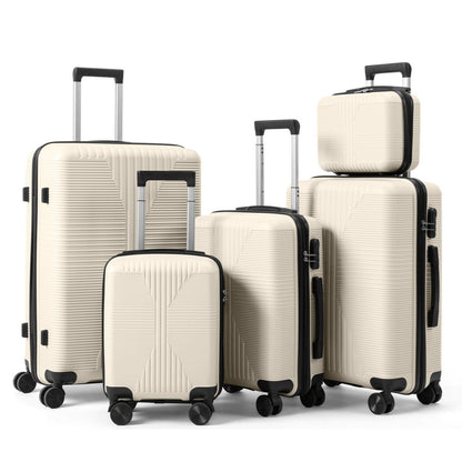 5 - Piece Lightweight Luggage Set with Lock – 12/16/20/24/28 Inch - Cartsfy Inc.