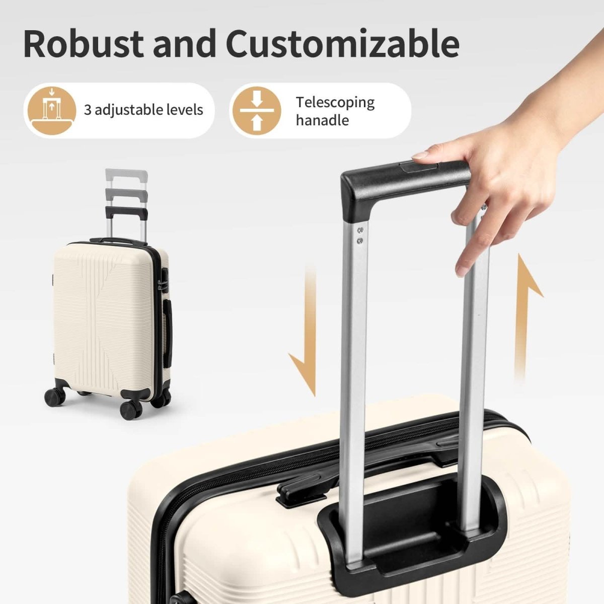5 - Piece Lightweight Luggage Set with Lock – 12/16/20/24/28 Inch - Cartsfy Inc.