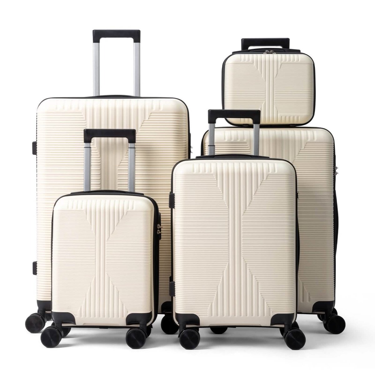5 - Piece Lightweight Luggage Set with Lock – 12/16/20/24/28 Inch - Cartsfy Inc.
