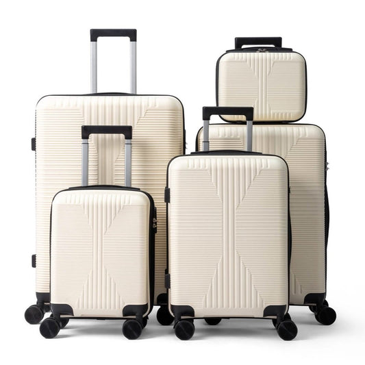 5 - Piece Lightweight Luggage Set with Lock – 12/16/20/24/28 Inch - Cartsfy Inc.