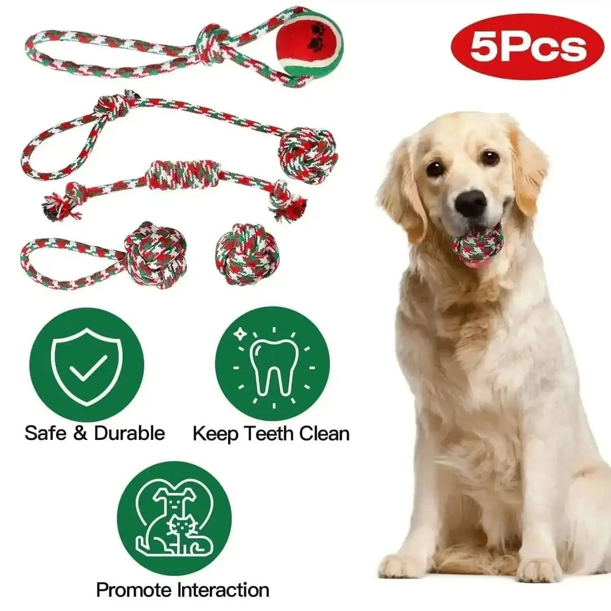 5-Pieces: Christmas Dog Rope Chew Toys Cartsfy Inc.