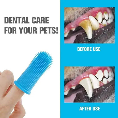 5 - Pieces: Super Soft Pet Finger Toothbrush Teeth Cleaning Silicone Tooth Brush - Cartsfy Inc.