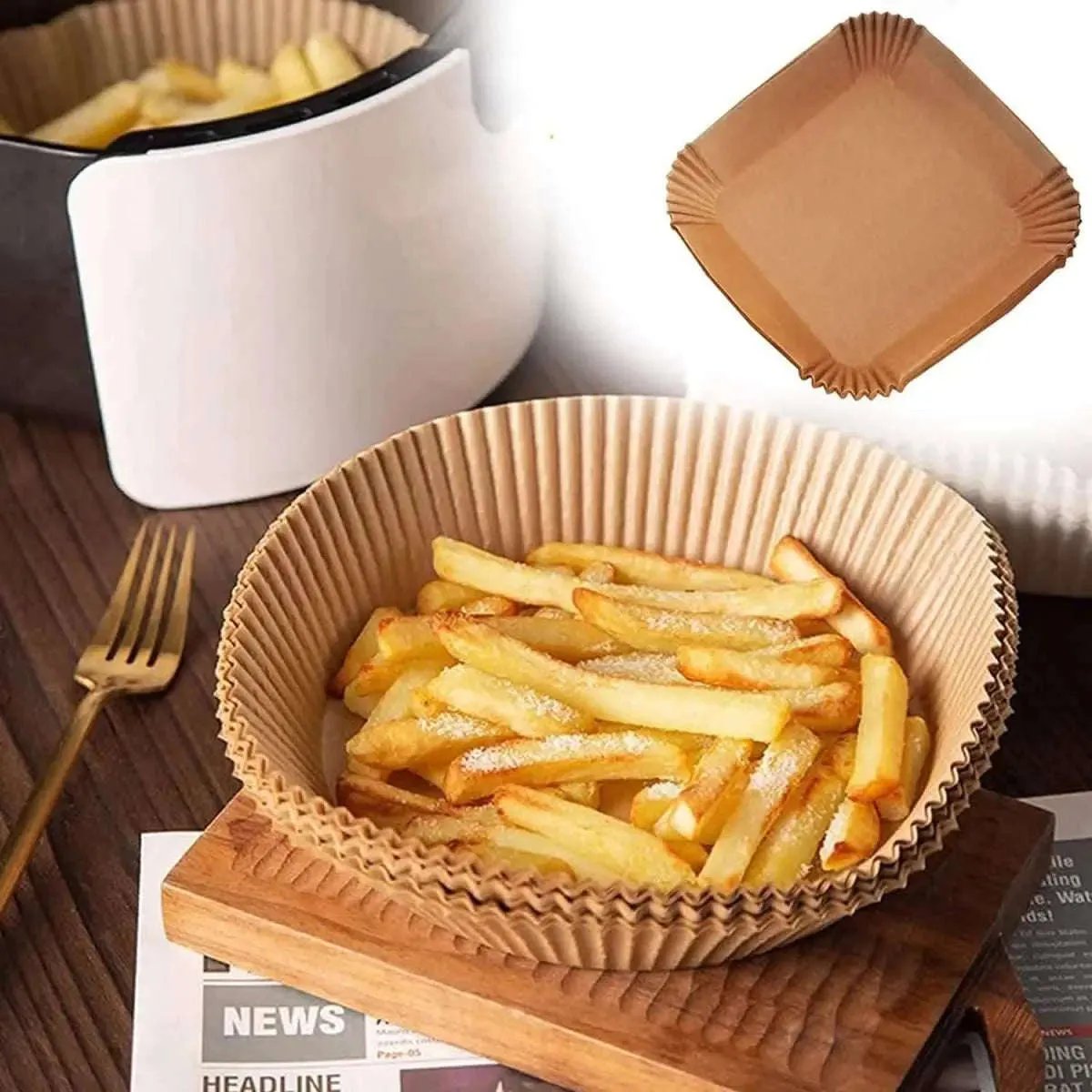 50-Pieces: Air Fryer Disposable Paper Liners DailySale Default Title Default Title-