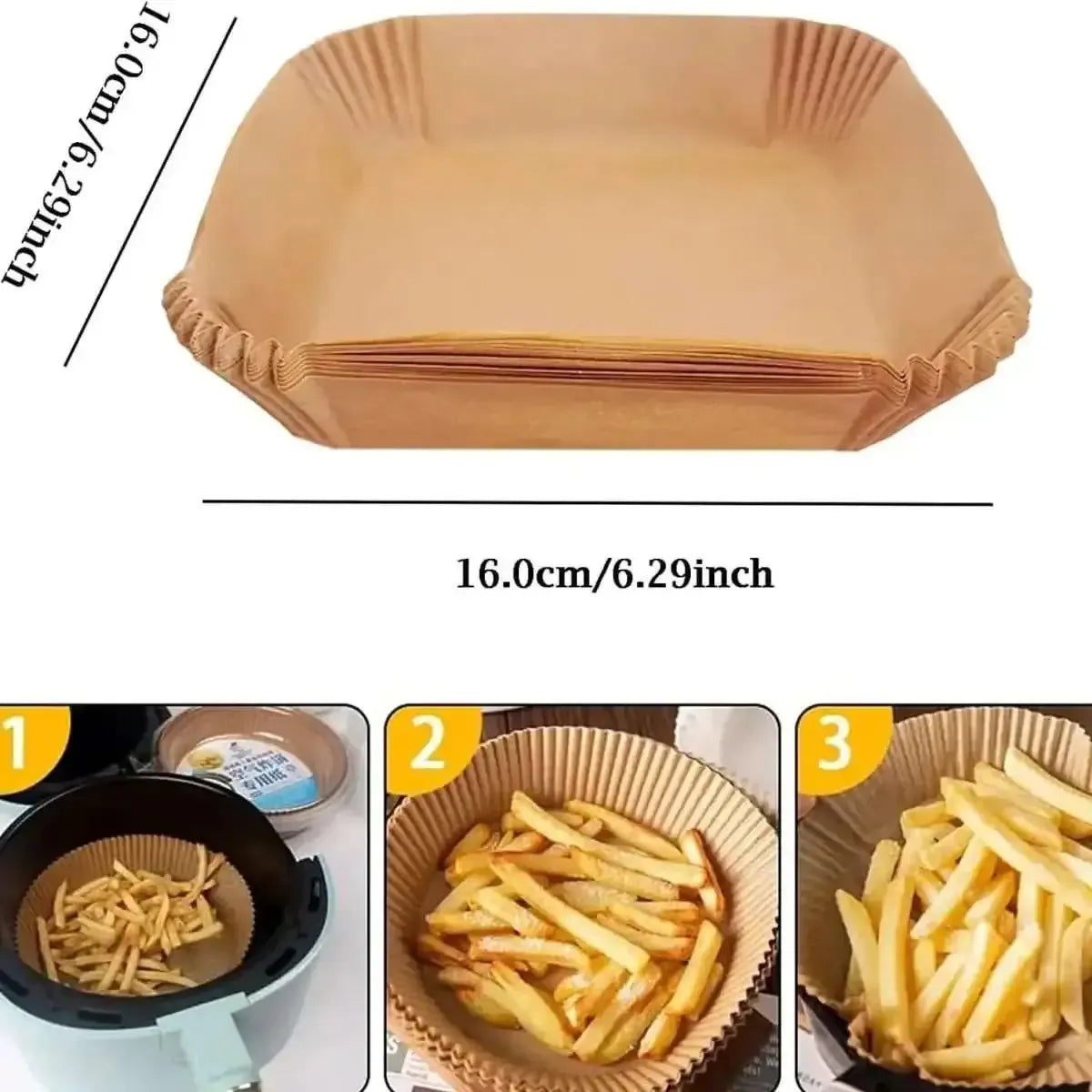 50-Pieces: Air Fryer Disposable Paper Liners DailySale Default Title Default Title-