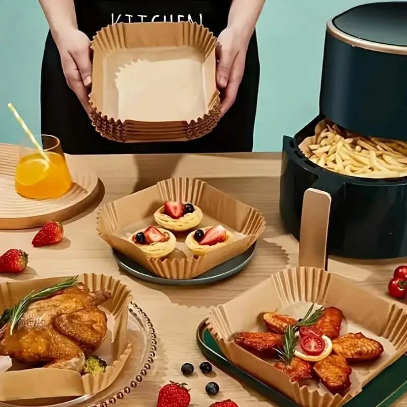 50 - Pieces: Disposable Paper Liners For Air Fryer Suitable For 2 - 8 Quarts - Cartsfy Inc.