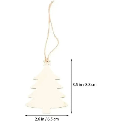 50-Pieces: Wooden Mini Christmas Tree Small Pendant Cartsfy Inc.