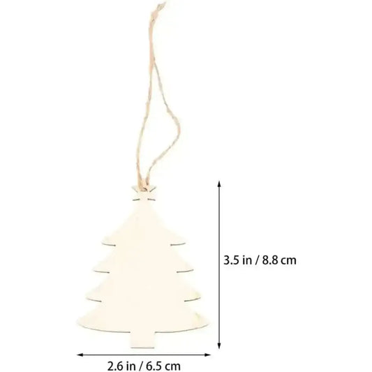 50-Pieces: Wooden Mini Christmas Tree Small Pendant Cartsfy Inc.