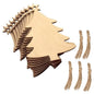 50-Pieces: Wooden Mini Christmas Tree Small Pendant