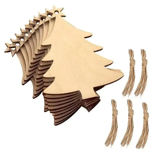 50-Pieces: Wooden Mini Christmas Tree Small Pendant DailySale Default Title Default Title-