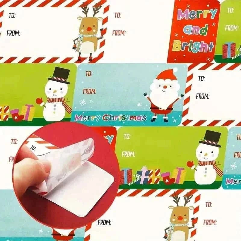 500-Pieces/Roll: Self Adhesive Tags Christmas Tags Cartsfy Inc.