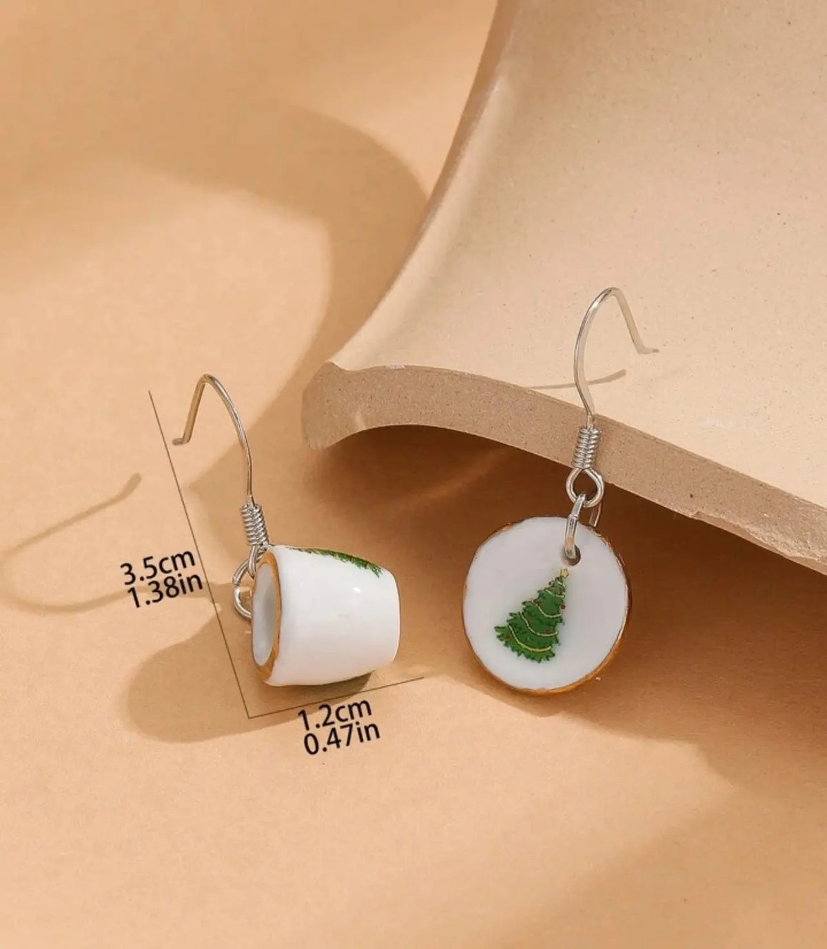 Adorable Christmas Tea Cup Earring Set