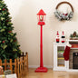 5.3 Feet Musical Christmas Street Lamp with 60 Warm White LED Lights-Red