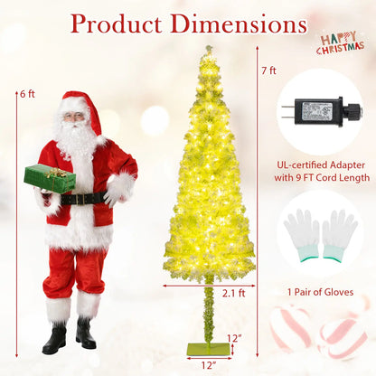 5/6/7 FT Whimsical Christmas Tree with Bendable Top and 216/290/366 Branch