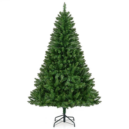 5/6/7 Feet Artificial Christmas Tree Hinged Xmas Tree with 7 Lighting Modes