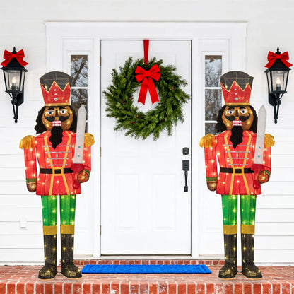 5 FT Lighted Christmas Nutcracker with Glitter Sword for Outdoor