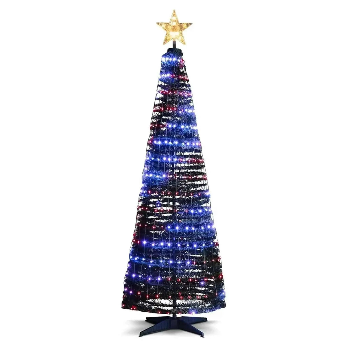6.2 Feet Pop-up Lighted Christmas Tree with 282 RGB LED Lights-Green