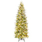 6/7.5/9 Feet Pre-Lit Artificial Christmas Tree Snow Flocked Hinged DirectDeals 7.5 Feet 6 Ft 9 Ft 7.5 Feet-6 Ft-9 Ft-
