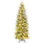 6/7.5/9 Feet Pre-Lit Artificial Christmas Tree Snow Flocked Hinged Cartsfy Inc.