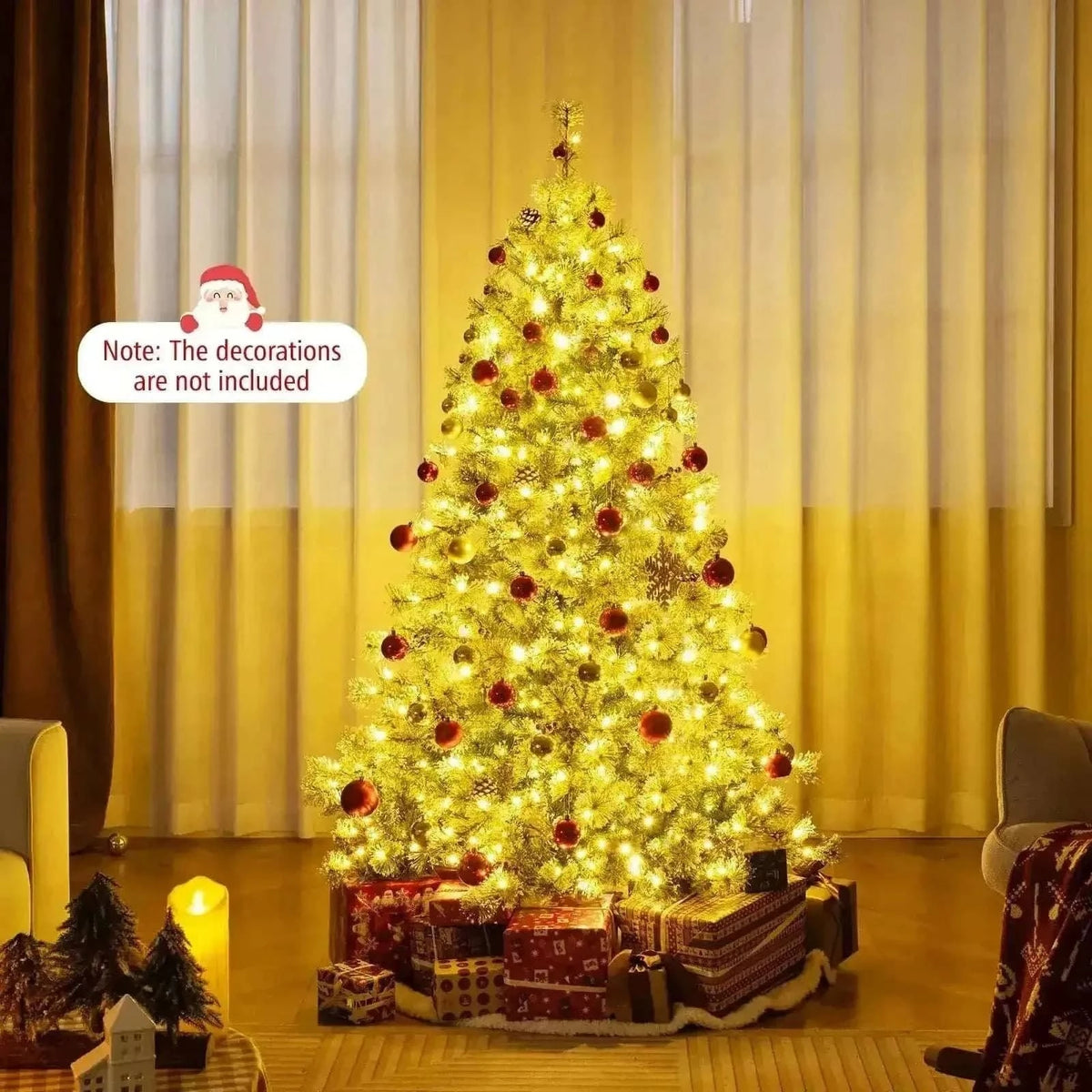 6/7.5/9 FT Artificial Christmas Tree Pre-Lit Hinged Holiday Tree with 360° Quick Power Connector Cartsfy Inc.